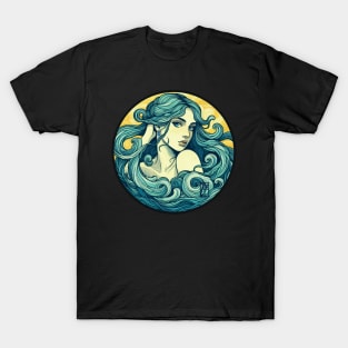 ZODIAC Aquarius - Astrological AQUARIUS - AQUARIUS - ZODIAC sign - Van Gogh style - 16 T-Shirt